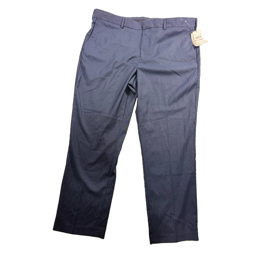 Perry Ellis Portfolio Mens Slim fit Dress Pants 40X30 Navy Blue Check NWT